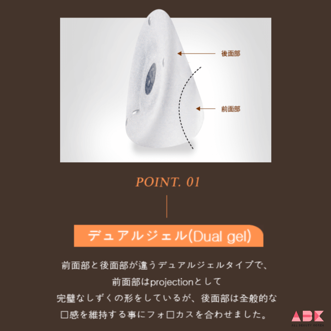 ナトレル510豊胸手術のポイント　POINT. 01 デュアルジェル (Dual gel) 